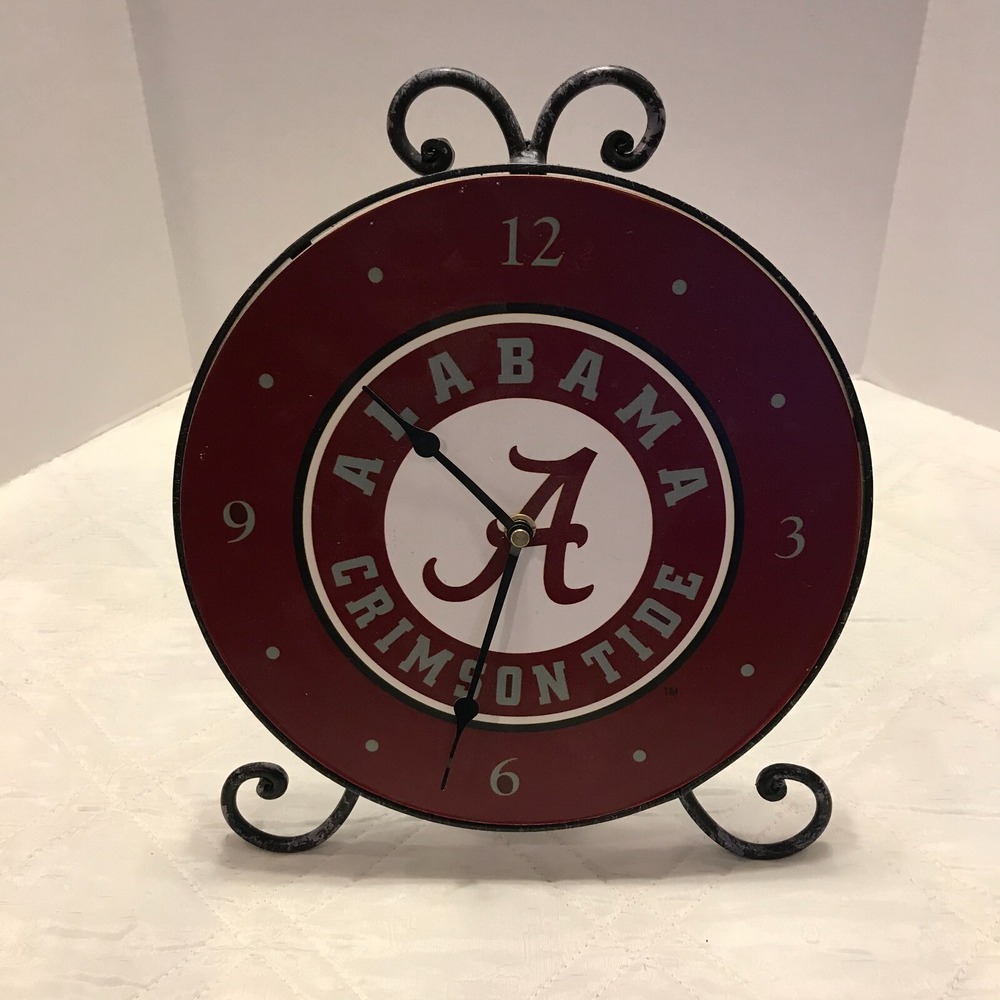 Alabama Crimson Tide 2007 Cypress Home table top clock w/ stand
